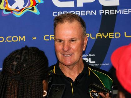 Jamaica Kingsmen coach Grant Bradburn addresses the media at the Jamaica Pegasus Hotel yesterday.