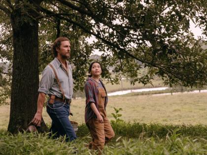 This image released by Black Bear shows Matthew McConaughey (left) and Angelina LookingGlass in a scene from ‘The Rivals of the Amziah King’. 