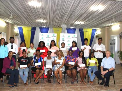 Jamalco and Century recently awarded nearly J$23 million in scholarships and grants to 101 exceptional high school and tertiary students at its annual Education Assistance Awards Ceremony, hosted at the Wembley Centre of Excellence. In photo above, Jamalco