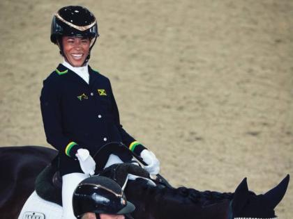 Vincent-Cooke and Stolen Kiss (Coco), the horse that carried her from novice competition to the FEI World Championships in Aachen, Germany.