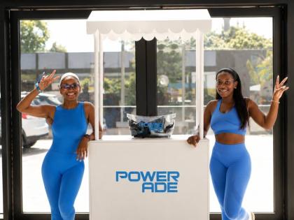 Daneilla McKenzie (left), media practitioner, and Shanelle Johnson, attorney-at-law, make a stylish match in blue.