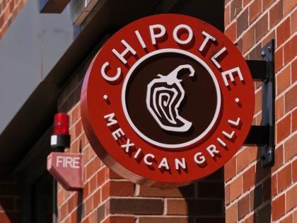The Chipotle Mexican Grill logo is displayed at a store, August 13, 2025, in Newton, USA. 