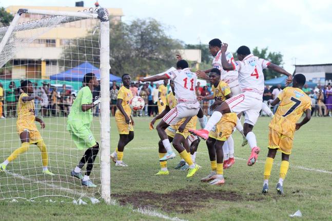 Action from the Glenmuir High versus Garvey Maceo High daCosta Cup Zone I match on Tuesday, September 30.  Glenmuir won 4 - 0 