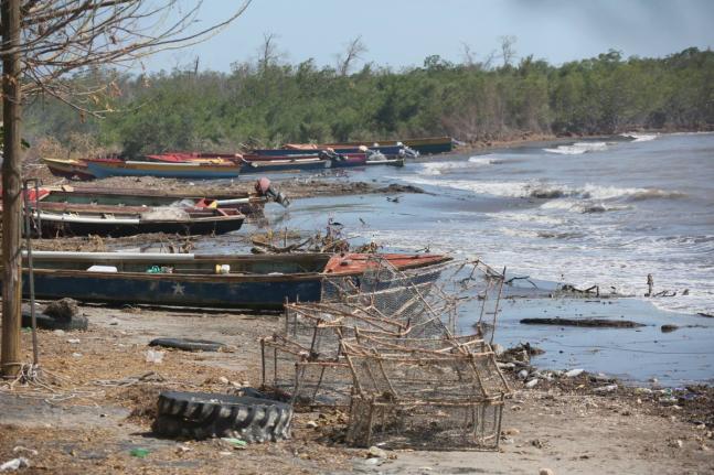 Farquhar's Fishing Beach, Clarendon, following the passage of Hurricane Melissa. 