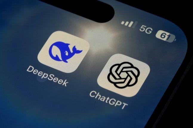 AP
The Icons for the smartphone apps DeepSeek and ChatGPT are seen on a smartphone screen in Beijing, Tuesday, January 28, 2025.
