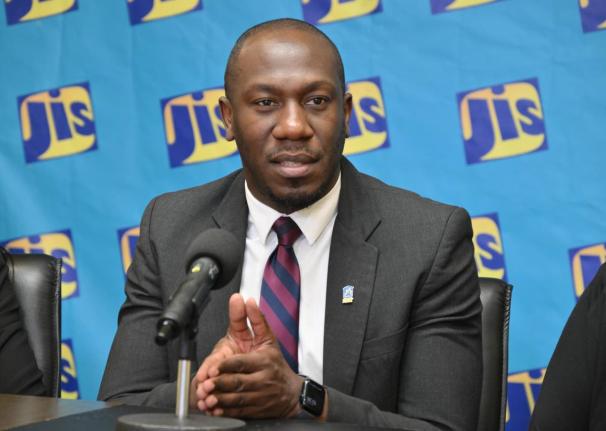 Assistant General Manager for Corporate Communications and Public Affairs, National Housing Trust (NHT), Dwayne Berbick, addresses a JIS Think Tank on February 5.