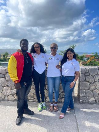Members of the JPA Executive (left to right): General Secretary Jordan Forrester, Chairperson of the Secretariat Brehanna Parkinson, President Nashá Patterson; Deputy Chairperson of the Executive Pari Valecha.