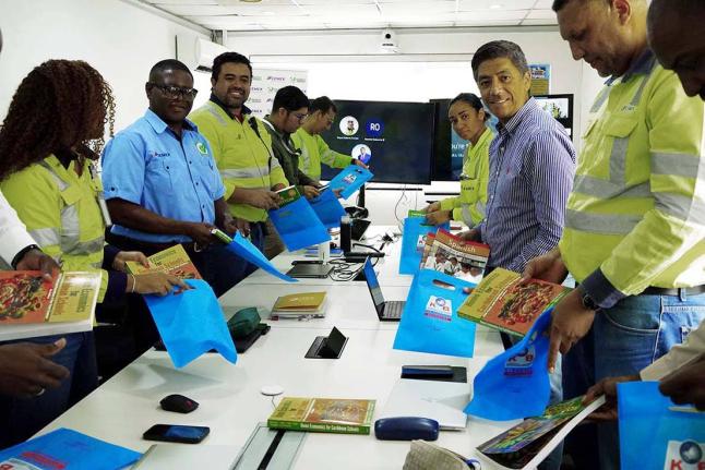 Caribbean Cement Company Limited (Carib Cement) has donated $1.3 million in textbook support to schools affected by last year’s passage of Hurricane Melissa. On February 12, led by Managing Director, Jorge Martinez (second right), Caribbean Cement Compan