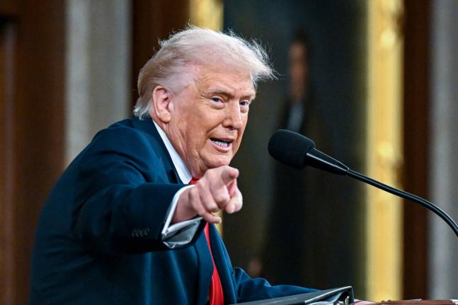 President Donald Trump delivers the State of the Union address to a joint session of Congress in the House chamber at the US Capitol in Washington DC. 
