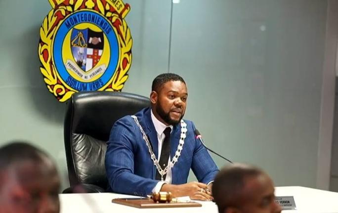 Montego Bay’s Mayor Richard Vernon addressing the monthly meeting of the St James Municipal Corporation on Thursday.