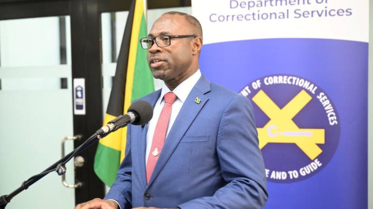 Brigadier (Ret’d) Radgh Mason, commissioner of corrections, addresses the recent opening of the St James Probation Office on Gladstone ‘POP’ Lawrence Road in Montego Bay, St James. 