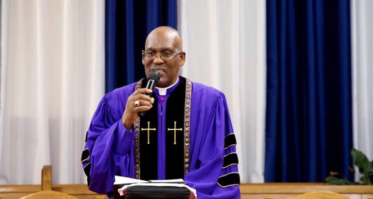 Bishop Donald Maxwell gives a New Year message to the Pentecostal City Mission Church- Far Rockaway in 2022. 