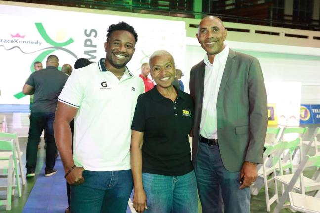 Contributed 
From left: Stephan Bennett, Gatorade brand coordinator, Colleen Montague, Wolmer’s Trust High School for Girls’ principal, and Keith Wellington, St Elizabeth Technical High School principal and Inter-Secondary Schools Sports Association pr