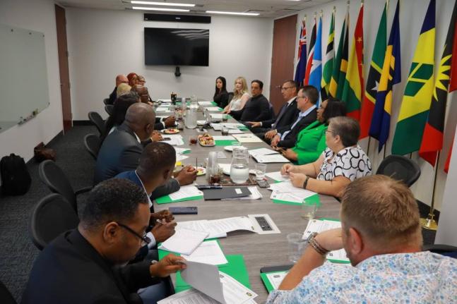 Officials from the Ministry of Labour and Social Security, Jamaica Liaison Service, FARMS and Service Canada engage in high-level bilateral discussions at the FARMS headquarters in Mississauga, Ontario, recently, to review the Seasonal Agricultural Workers