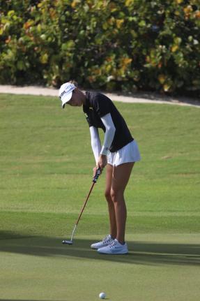 Mattea Issa puts on the greens of the Corales Golf Club in Punta Cana, Dominican Republic.