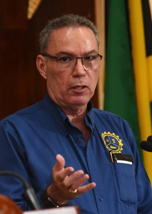 Daryl Vaz, Minister of Transport, during a Post Cabinet Press Briefing at Jamaica House on Wednesday.