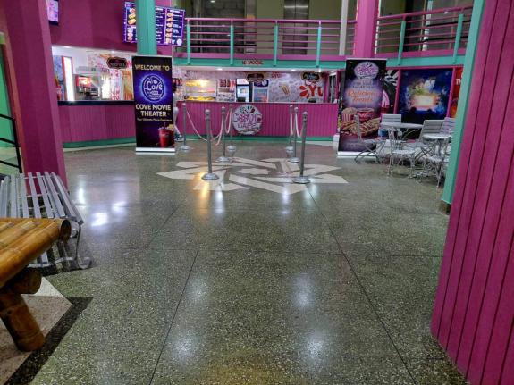Cove cinema in Island Village, Ocho Rios. 	