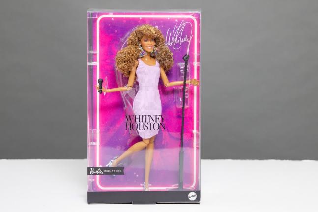 A Whitney Houston Barbie doll appears in New York on July 30.