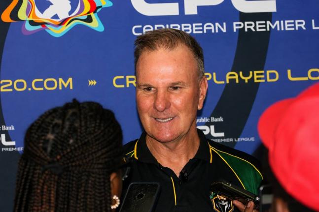 Jamaica Kingsmen coach Grant Bradburn addresses the media at the Jamaica Pegasus Hotel yesterday.
