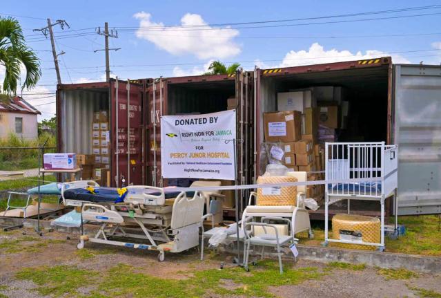 Some of the medical equipment and supplies, valued approximately US$400,000, which were donated to Percy Junor Hospital in Clarendon by United States (US)-based diaspora Organisation, Right Now For Jamaica (RNFJ). The presentation was made during a handove