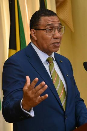 Prime Minister Dr. Andrew Holness during the Official Launch of the Jamaica Reconstruction and Resilience Oversight Committee (JAMRROC)