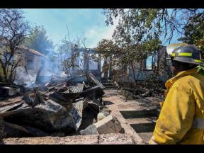 A fire of unknown origin destroyed this house along Alton Villa Road, off Slipe Pen Road, Kingston, early Tuesday morning.