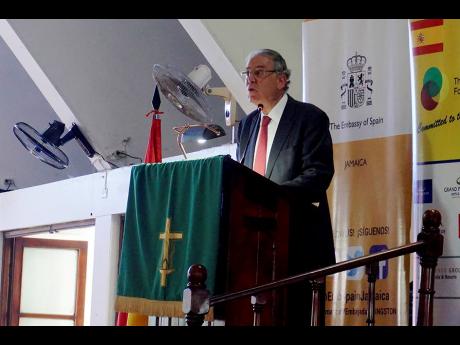 Ambassador of Spain, H.E. Josep Bosch, addresses the audience.