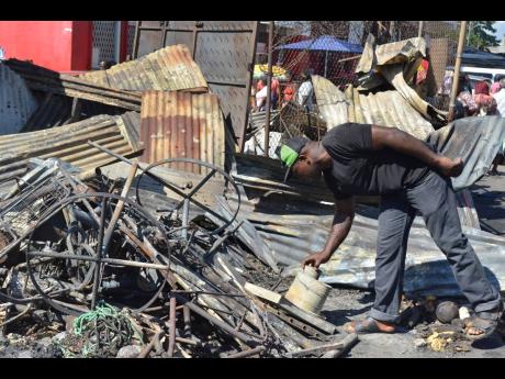 A section of the May Pen Market which was destroyed by fire earlier this month.