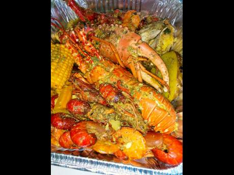 The curried seafood platter