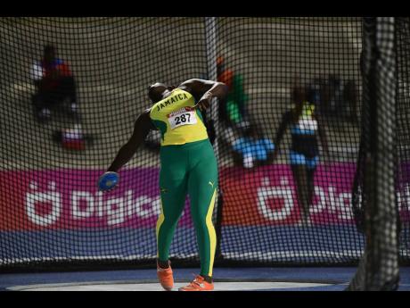 Credit: Gladstone Taylor Cedricka Williams of Jamaica competing in the Under 20 girls discus throw final on day one of the 2022 Carifta Games at the National Stadium last Saturday.