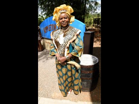 Credit: Rudolph Brown Queen Grace Eganda of Ateker Nation during a tour of The Joy Spence Appleton Estate Rum Experience.