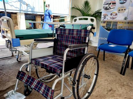 Credit: Tamara Bailey One of six beds and 15 chairs, valued at US$25,000, which were donated to the Mandeville Regional Hospital by the Mandeville Spa and Wellness Resort.