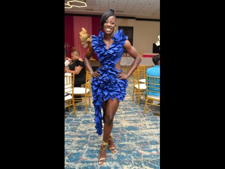 Left: Styled to Roc by fashion stylist, Neko Kelly, track star and The Distinguished’s Sport awardee Shericka Jackson, donned Cochen for the event. 