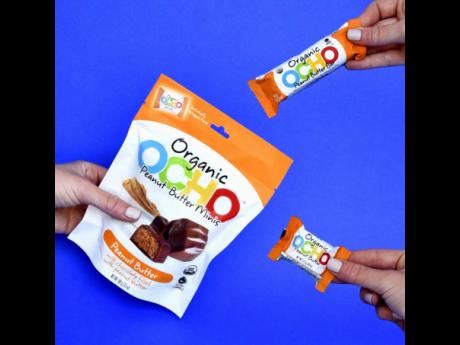 OCHO Peanut Butter Minis, which are sold in the pouch, and the bar, which is sold as a standalone.
