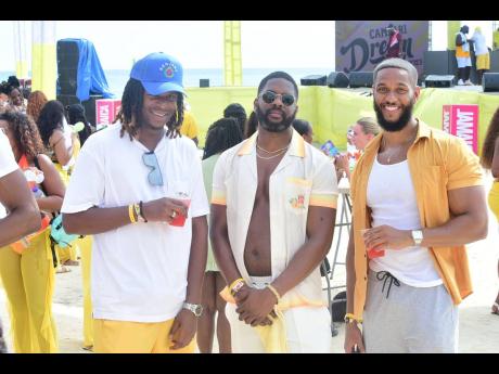 From left: Runako Nicholas, Alex Bertin and Elliot Lewis were sure to add shades of yellow to their Mawnin’ After fits.