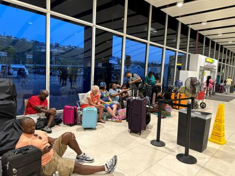 
Visitors are left stranded at the Sangster International Airport in Montego Bay during the airport’s reopening due to delayed flights on Thursday July 4, 2024.