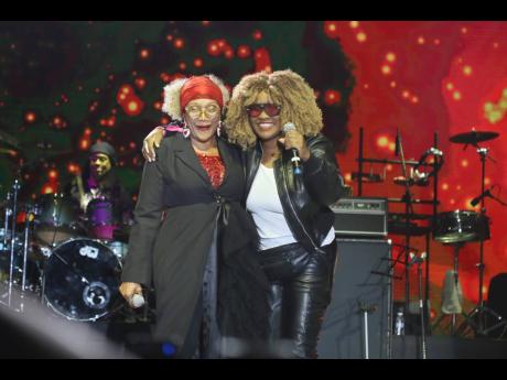 Credit: Nathaniel Stewart Reggae and dancehall royalty unite as Marcia Griffiths welcomes Tanya Stephens to the stage for a powerful segment, celebrating Griffiths’ 60-year journey.
