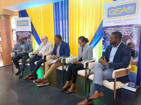 From left: Conrad Robinson, director of the Global Services Association of Jamaica (GSAJ); Mark Kerr-Jarrett, chief executive officer of Barnett Limited; Khavil Parke, acting deputy commissioner of valuation at the National Land Agency; Marlene Malahoo For