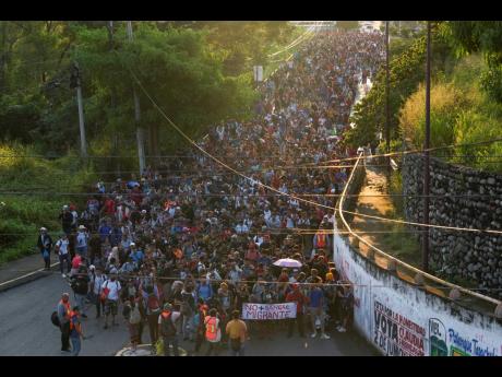 Migrants depart Tapachula, Mexico, in hopes to reach the country’s northern border and ultimately the United States, on November 5, 2024.