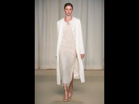 Model Abby Joy Novak, styled by Smith for designer Adam Lippes Spring/Summer 2022 show at New York Fashion Week.