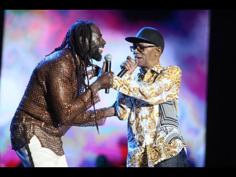 Buju Banton and Beres Hammond performing at Intimate.
