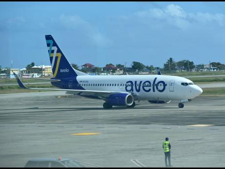 Avelo Airlines' inaugural flight from Raleigh-Durham International Airport in North Carolina arrives at Sangster International Airport in Montego Bay, St James last Wednesday. 