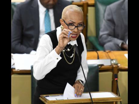 Credit: Antoine Lodge/Photographer Fayval Williams, minister of finance and the public service, closes the 2025-2026 Budget Debate in the House of Representatives yesterday.