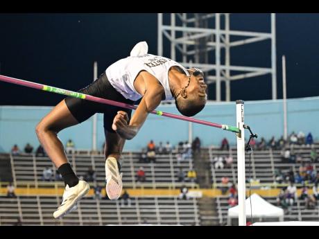 Credit: File Lushane Wilson of G.C. Foster won the men’s high jump with a leap of 2.15 metres.