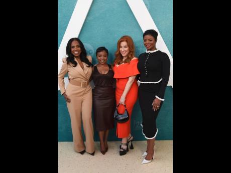 From left: The ladies of ‘Abbott Elementary’ Sheryl Lee Ralph, Quinta Brunson, Lisa Ann Walter and Janelle James, arrive at a For Your Consideration screening for the show on Tuesday at the Academy Museum of Motion Pictures in Los Angeles.