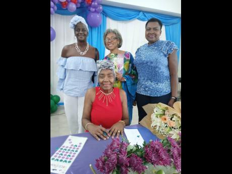 Credit: Paul Williams From left: Dr Carmeneta Jones, Dr Caroline Dyche, Dr Vivette Milson-Whyte, some of Dr Monica E. Taylor’s former University of the West Indies co-workers from the Department of Language, Linguistics and Philosophy in the Faculty of Humanities and Educatio