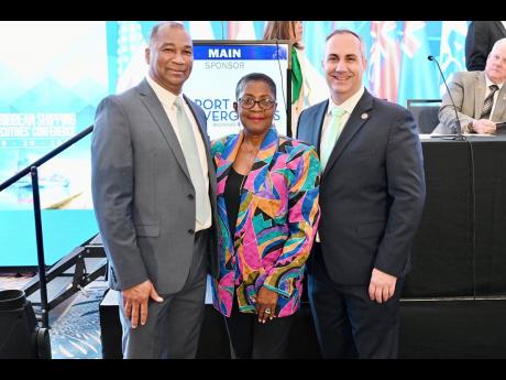 Broward County Commissioner Hazelle P. Rogers (centre) is joined by Caribbean Shipping Association President William Brown (left) and Port Everglades CEO and Port Director Joseph Morris (right) at the opening of the 23rd Caribbean Shipping Executives’ Co