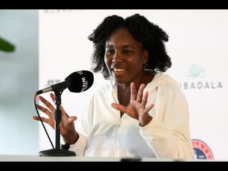 Credit: Venus Williams speaks to the media during a news conference at the Citi Open tennis tournament Sunday, July 20, 2025, in Washington. (AP Photo/Nick Wass)