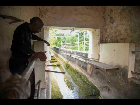
Charles Buchanan, communications and public affairs manager at the National Works Agency, explains how water travels from the Hope River into the Mona Reservoir.