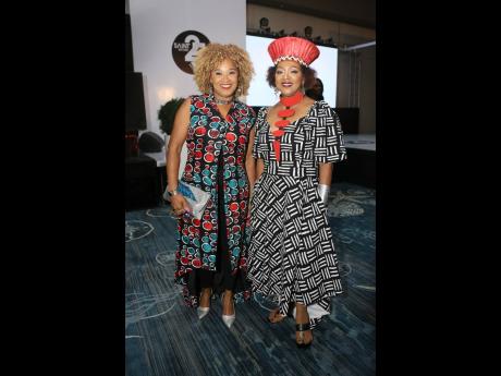 Credit: Nathaniel Stewart It’s a girls’night out in chic prints for retired University of the West Indies, Mona, academic Dr Verene Shepherd (right) and special-needs educator Karen Lazarus, who was on vacation from New York.